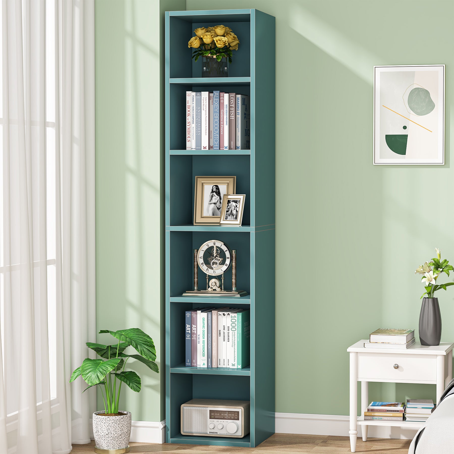 6-Tier Bookcase 70.9" Cube Display Shelves